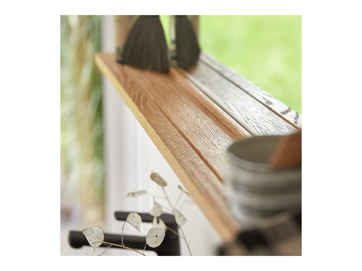 Spiegel mit Rahmen aus Eichenholz Wandspiegel Badezimmerspiegel 120x50 cm