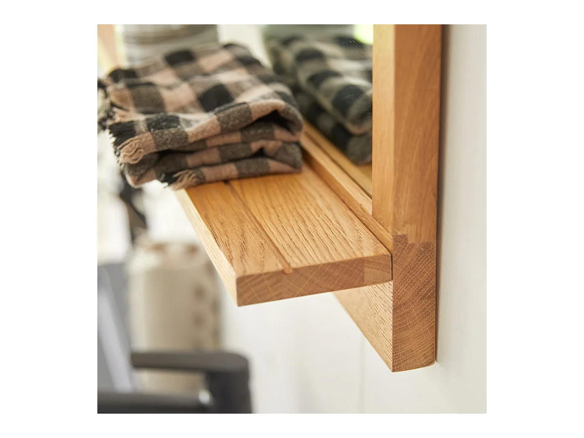 Spiegel mit Rahmen aus Eichenholz Wandspiegel Badezimmerspiegel 120x50 cm