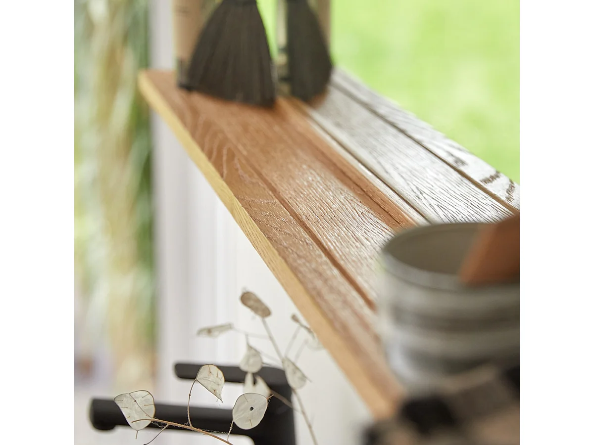 Spiegel mit Rahmen aus Eichenholz Wandspiegel Badezimmerspiegel 120x50 cm