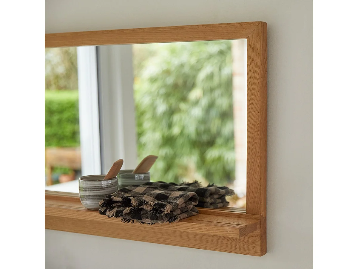 Specchio legno quercia cornice 120x50 cm bagno parete design