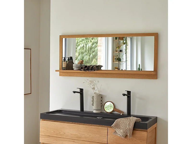 Miroir en bois de chêne Easy 120x50