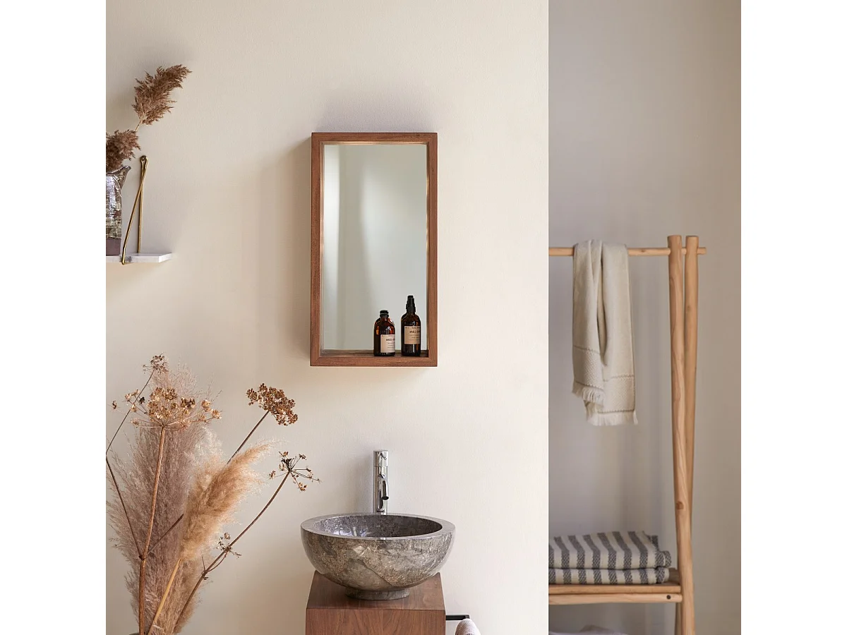 Spiegel Stelle in Nussbaumholz 55x30 cm