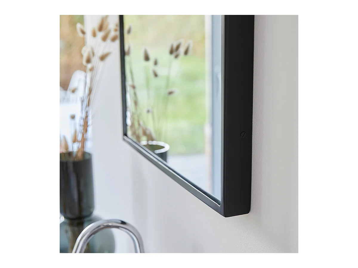 Rechteckiger Spiegel Nordic aus schwarzem Metall 80x50 cm