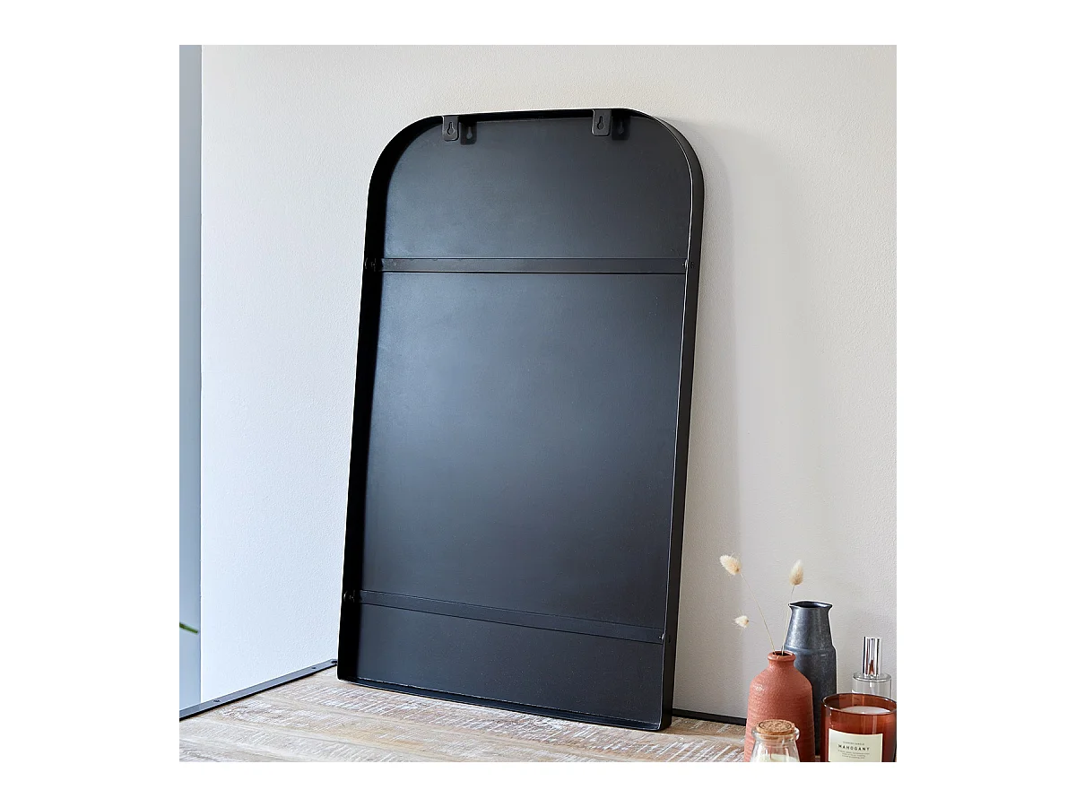 Rechteckiger Spiegel Nordic aus schwarzem Metall 80x50 cm