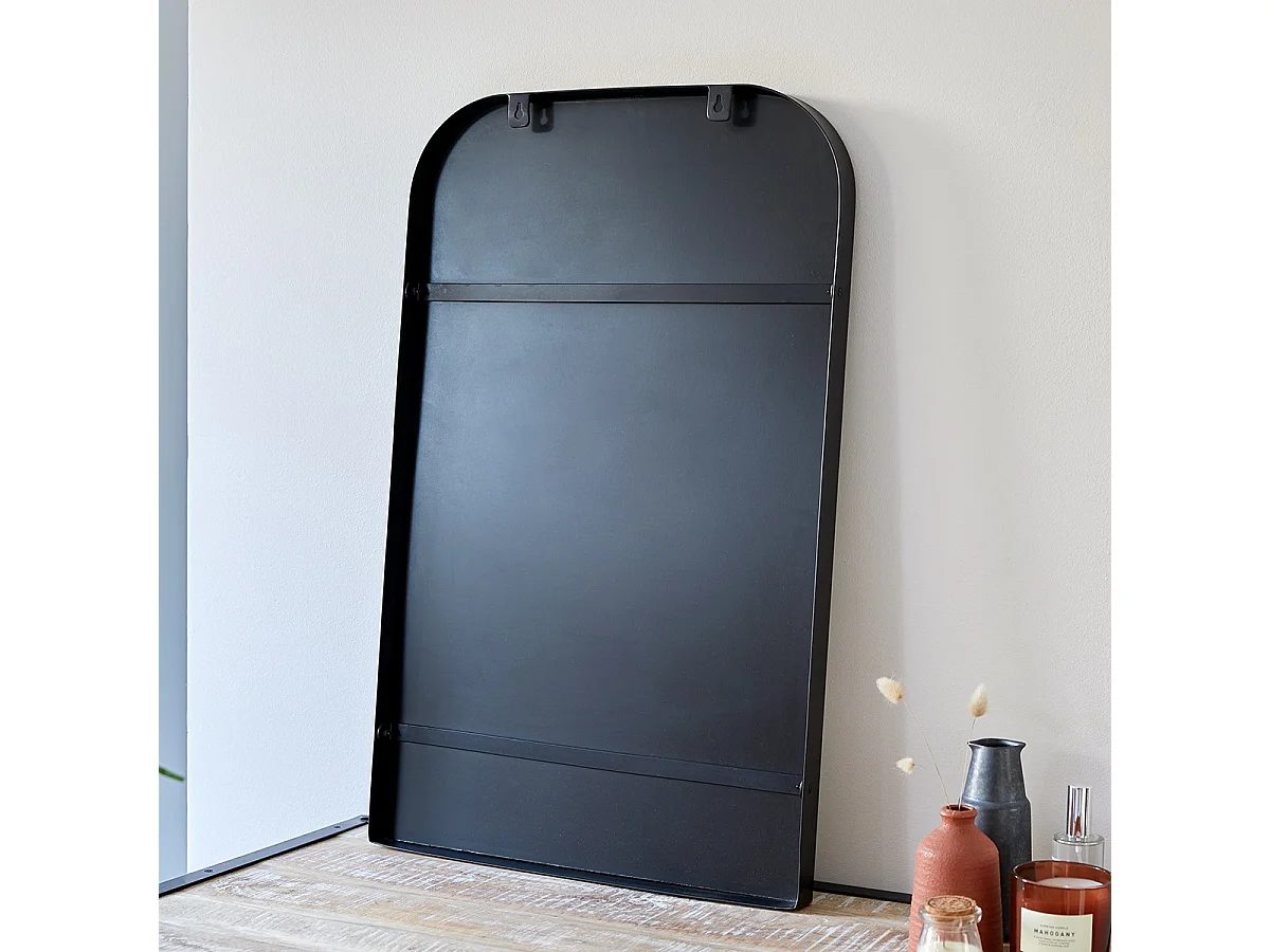 Rechteckiger Spiegel Nordic aus schwarzem Metall 80x50 cm