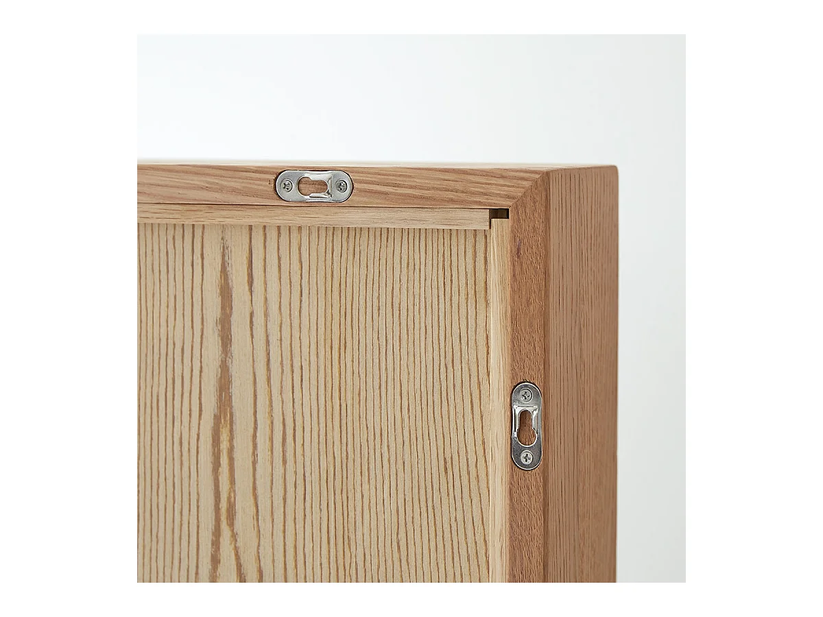 Spiegel Badezimmerspiegel Wandspiegel mit Rahmen aus Eichenholz 70x45 cm