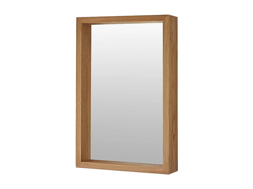 Specchio legno quercia cornice 70x45 cm mensola bagno parete design