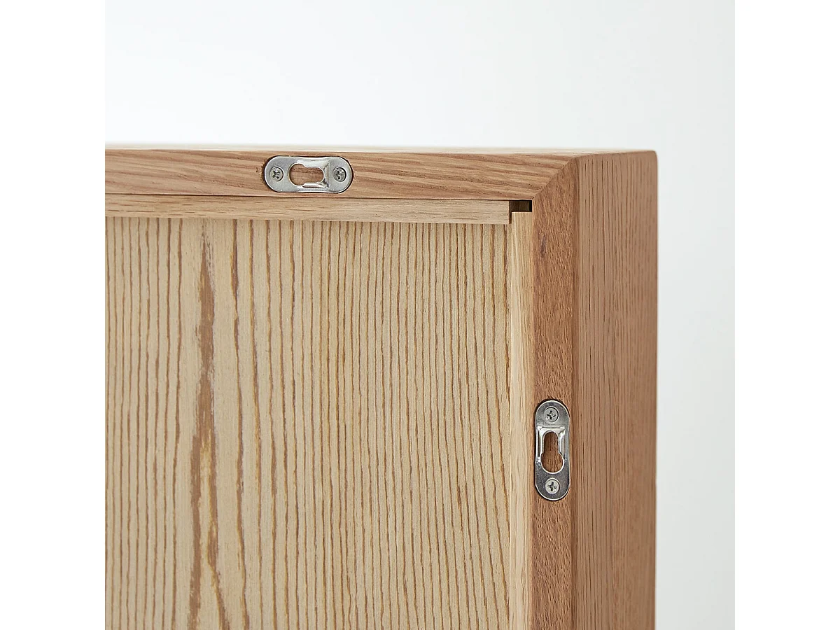 Specchio legno quercia cornice 70x45 cm mensola bagno parete design