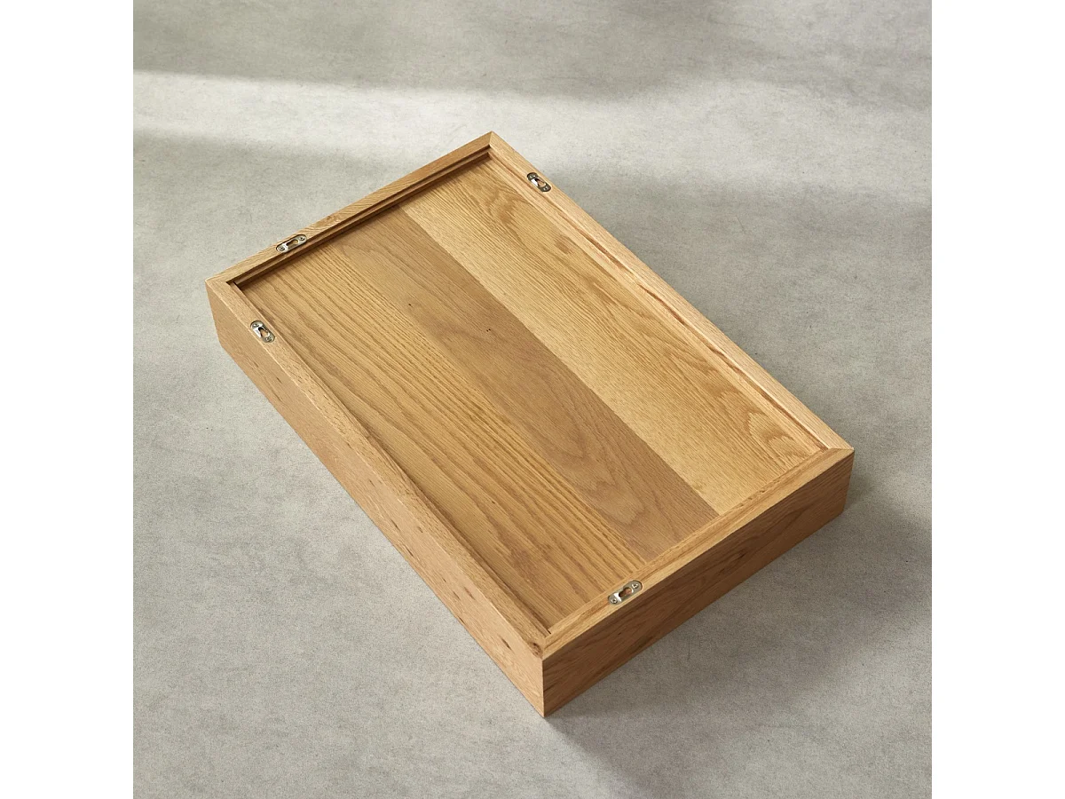 Specchio legno quercia cornice 70x45 cm mensola bagno parete design