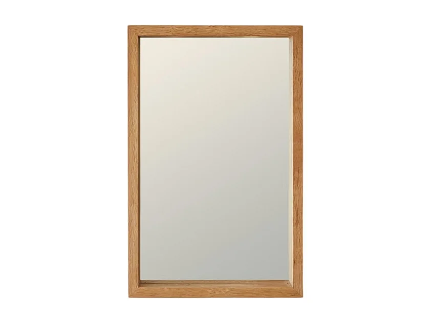 Specchio legno quercia cornice 70x45 cm mensola bagno parete design