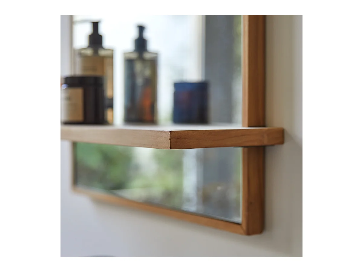 Spiegel aus Teak mit Ablage Wandspiegel