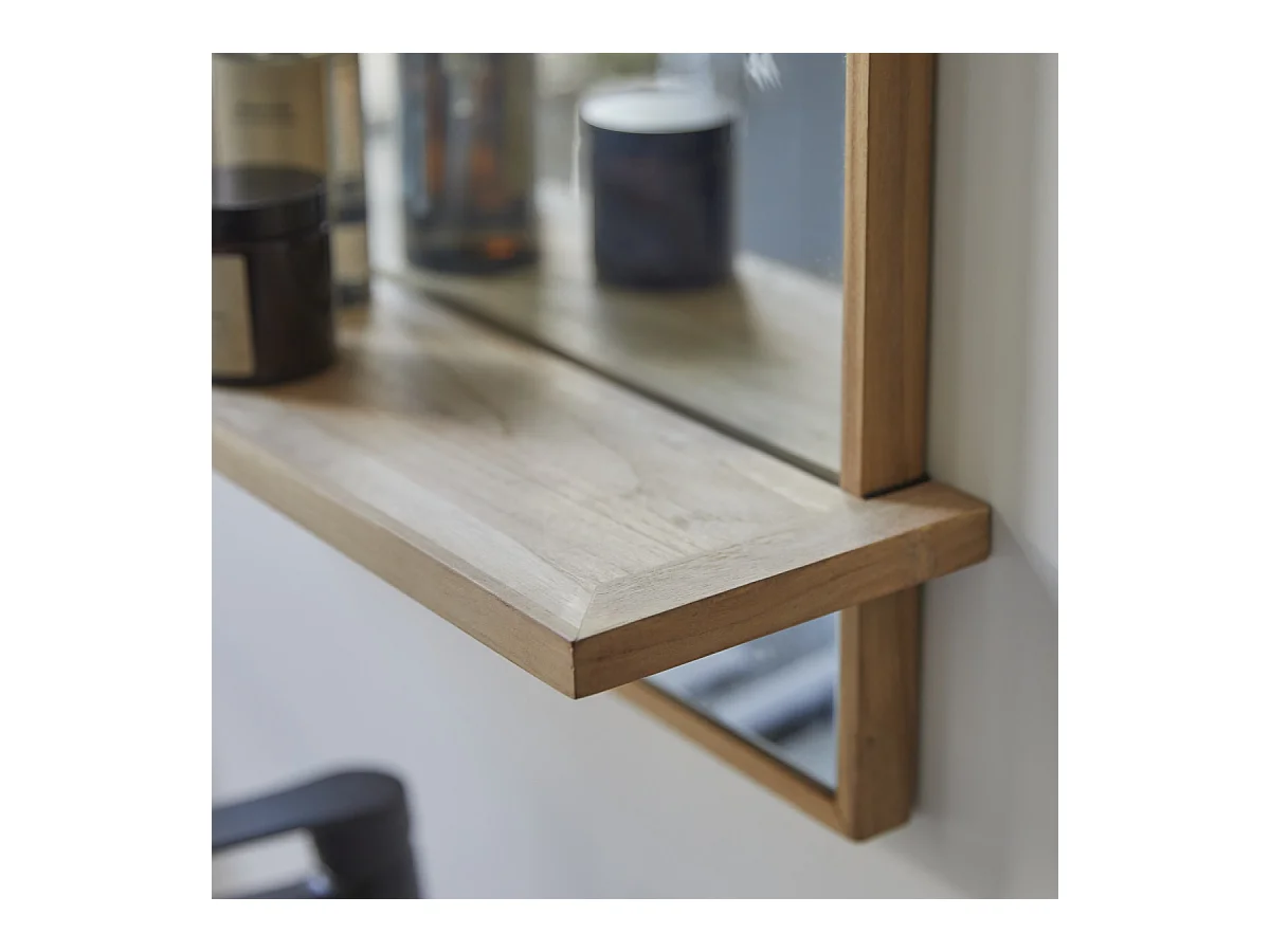 Spiegel aus Teak mit Ablage Wandspiegel