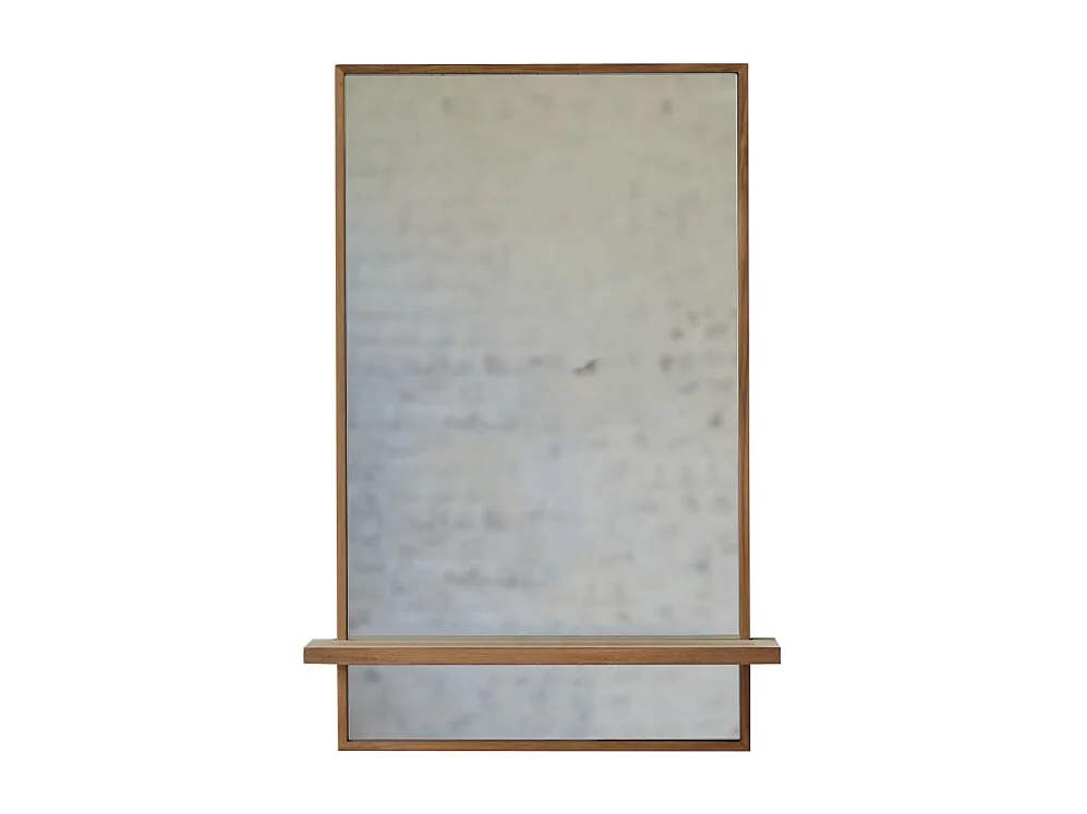 Specchio da parete in Teak Galyno 75x50 con mensola