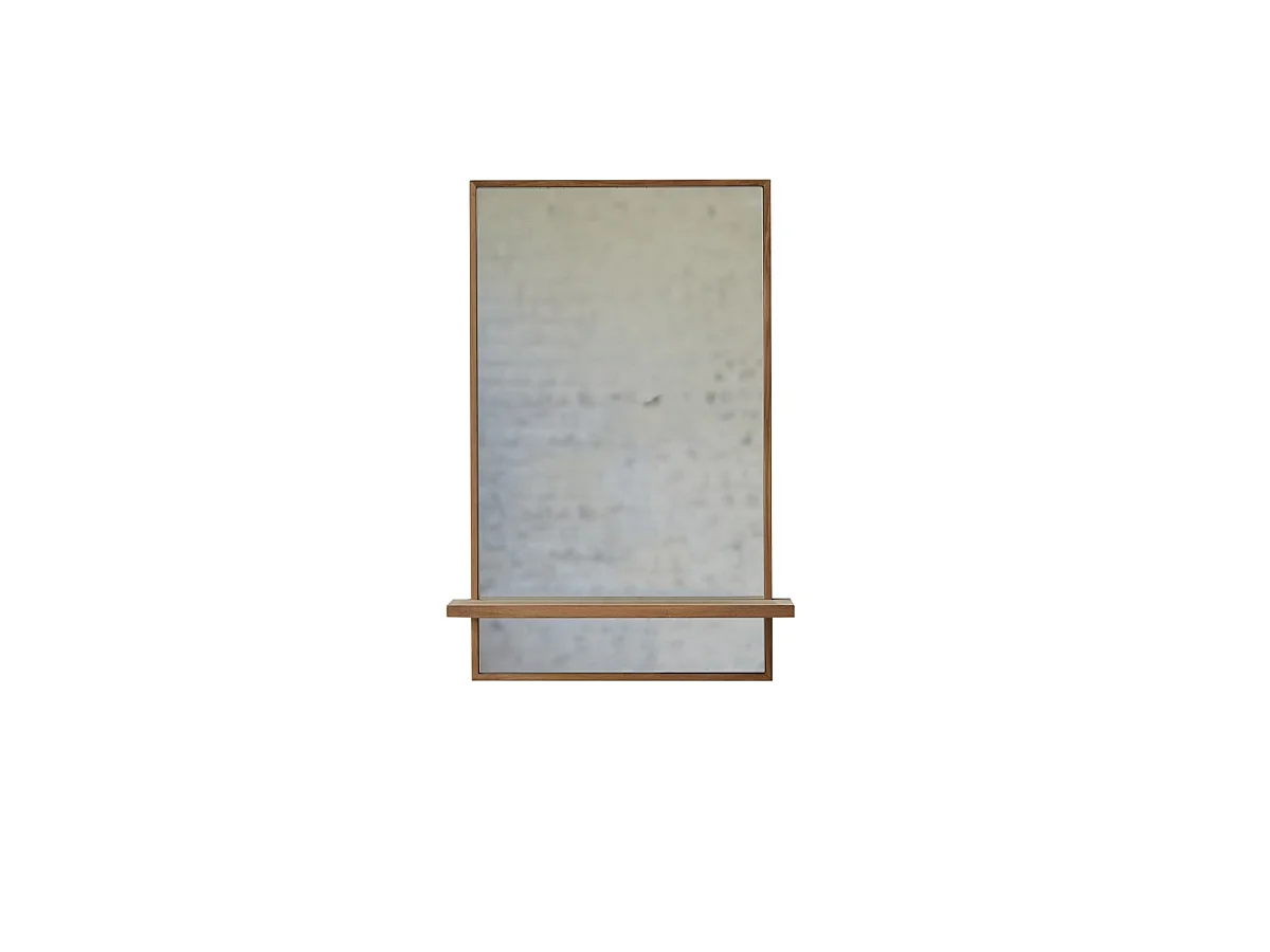 Specchio da parete in Teak Galyno 75x50 con mensola