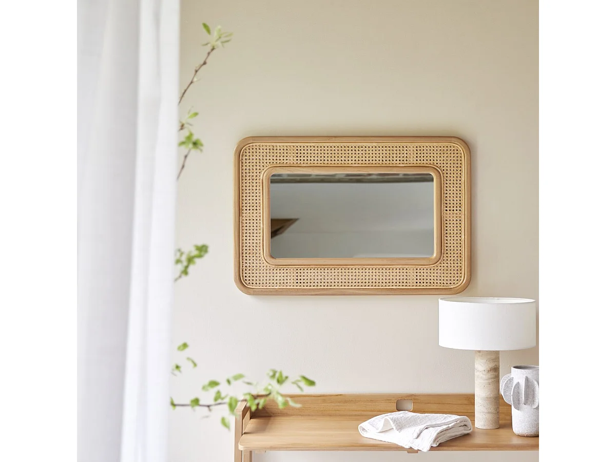 Specchio in legno di teak Côme 90x60