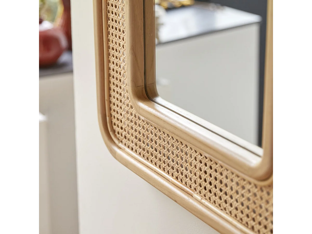 Specchio in legno di teak Côme 90x60