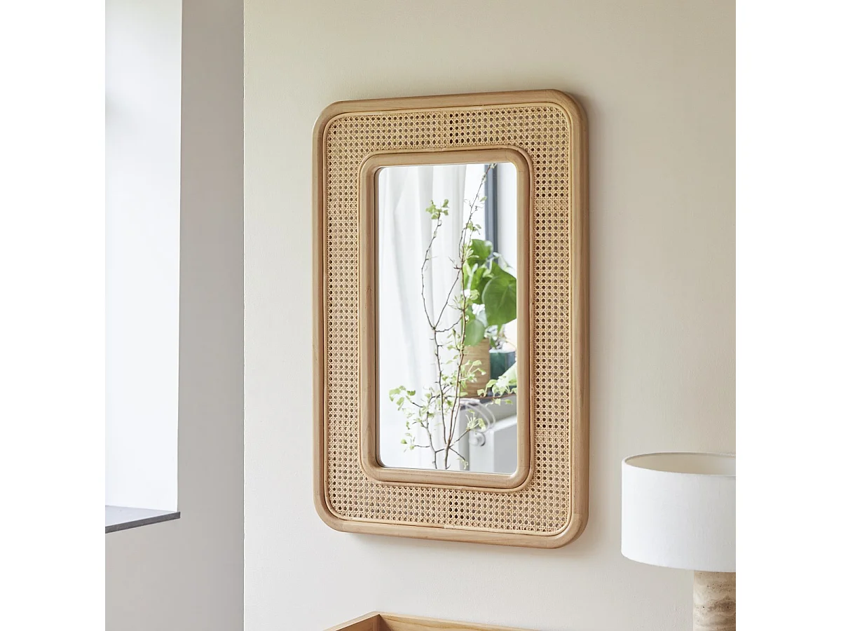 Specchio in legno di teak Côme 90x60