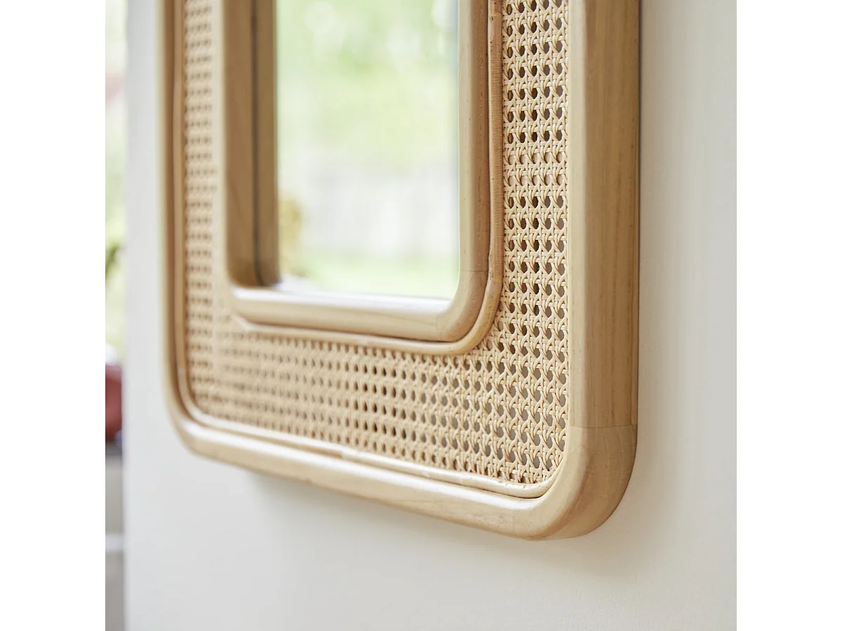 Specchio in legno di teak Côme 90x60