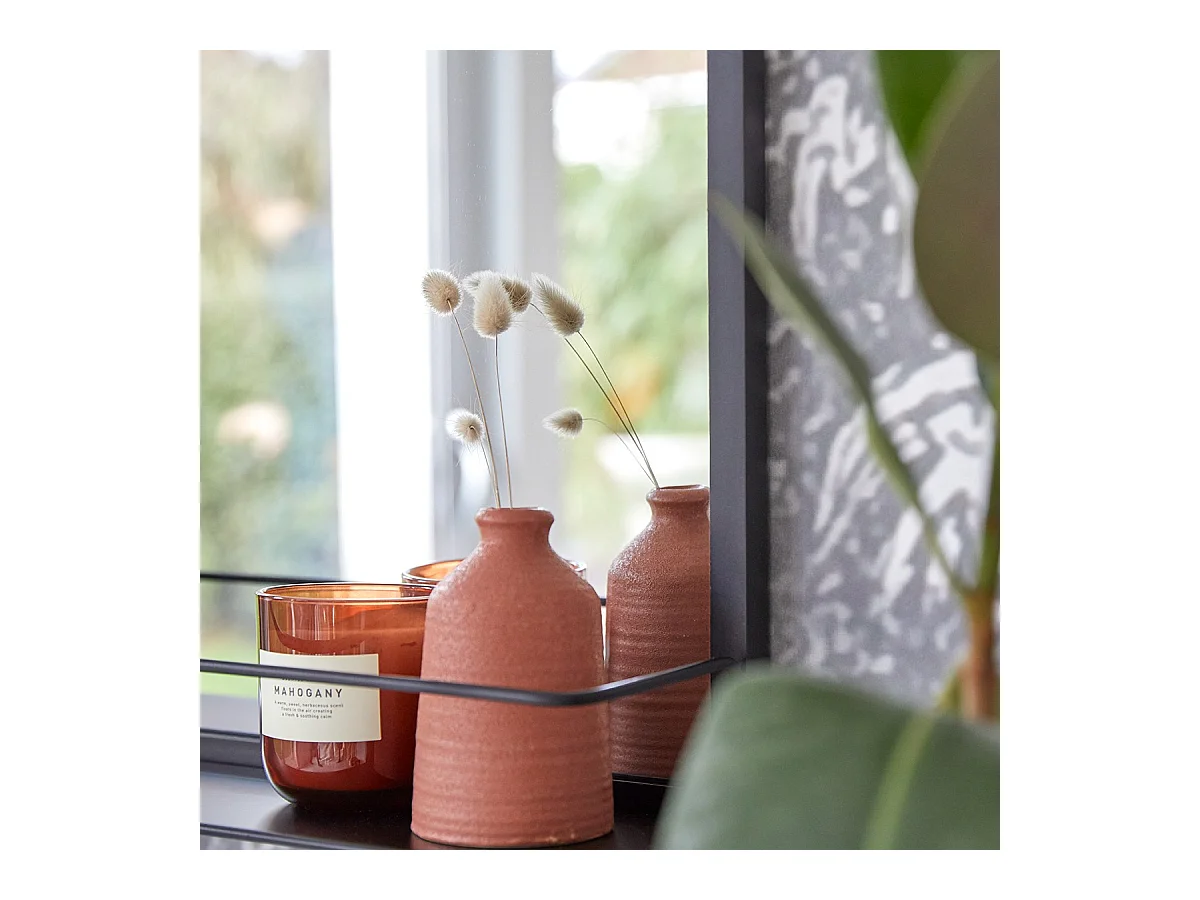 Miroir rectangulaire en métal noir Lison 70x50 cm