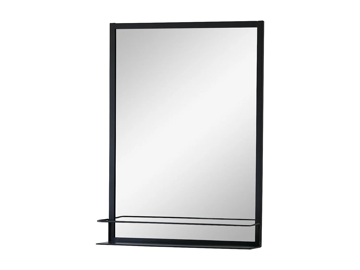 Specchio rettangolare in metallo nero Lison 70x50 cm