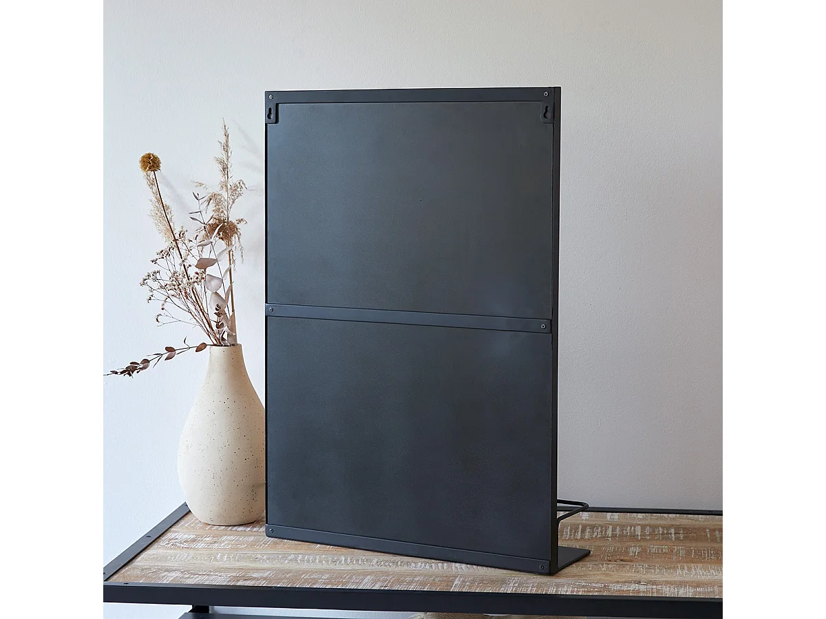 Specchio rettangolare in metallo nero Lison 70x50 cm