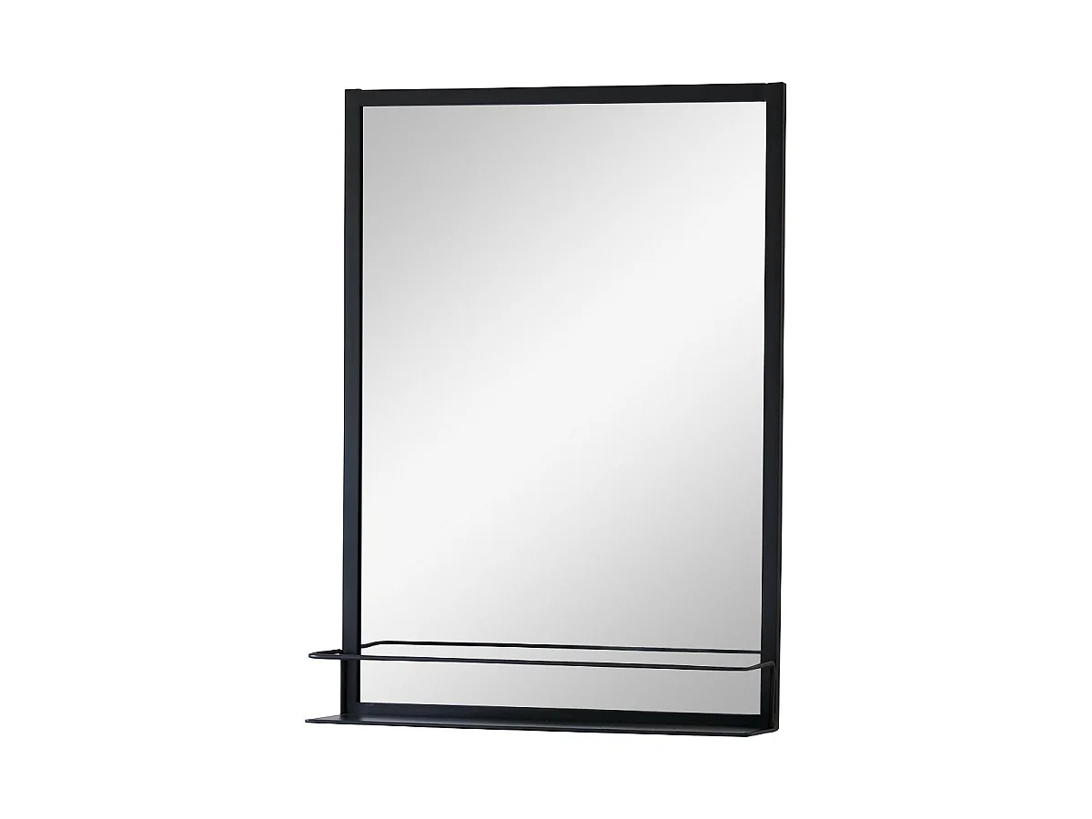 Specchio rettangolare in metallo nero Lison 70x50 cm