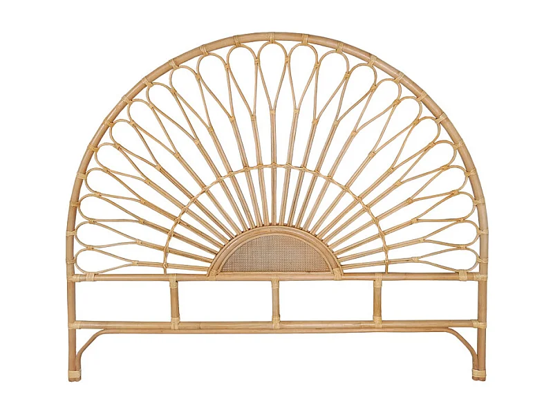 Tête de lit 180 cm ronde en rotin naturel avec cannage - HAZEL