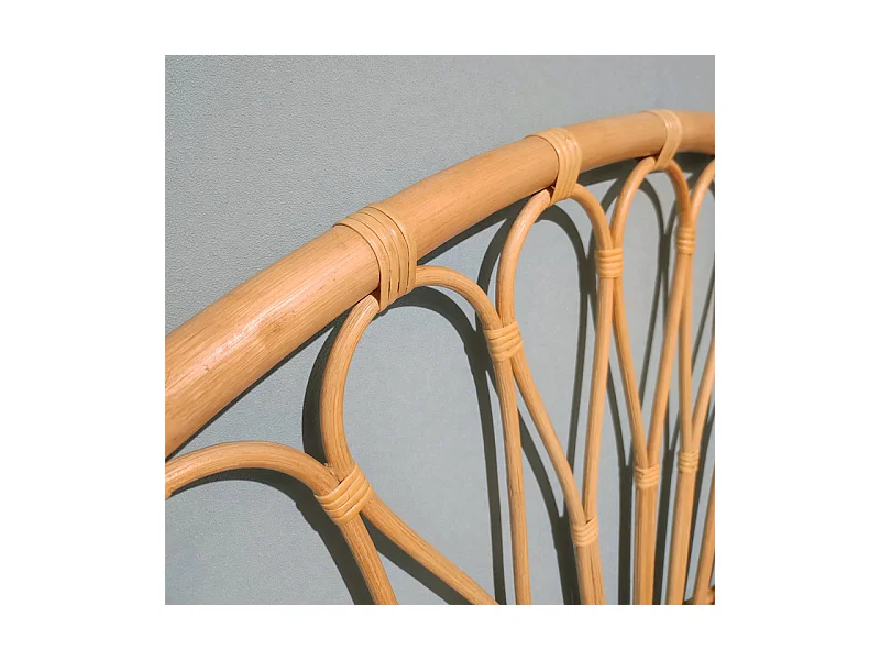 Tête de lit 180 cm ronde en rotin naturel avec cannage - HAZEL