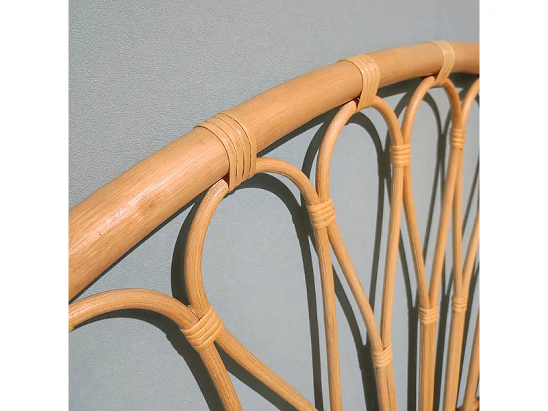 Tête de lit 180 cm ronde en rotin naturel avec cannage - HAZEL