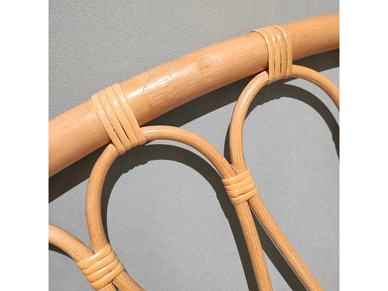 Tête de lit 180 cm ronde en rotin naturel avec cannage - HAZEL