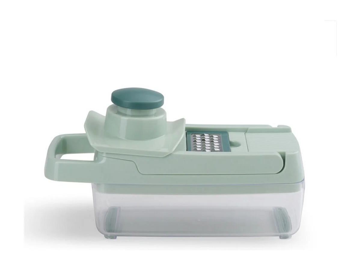 Mandolina multifuncional con 8 cuchillas de acero inoxidable - Recipiente de 1,5 L apto para lavavajillas