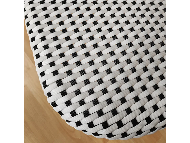 Lot 2 chaises bistrot en rotin naturel cannage noir et blanc - PIGALLE