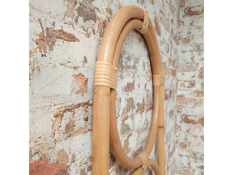 Portant échelle serviettes et plaids en rotin naturel 170 cm - HAZEL