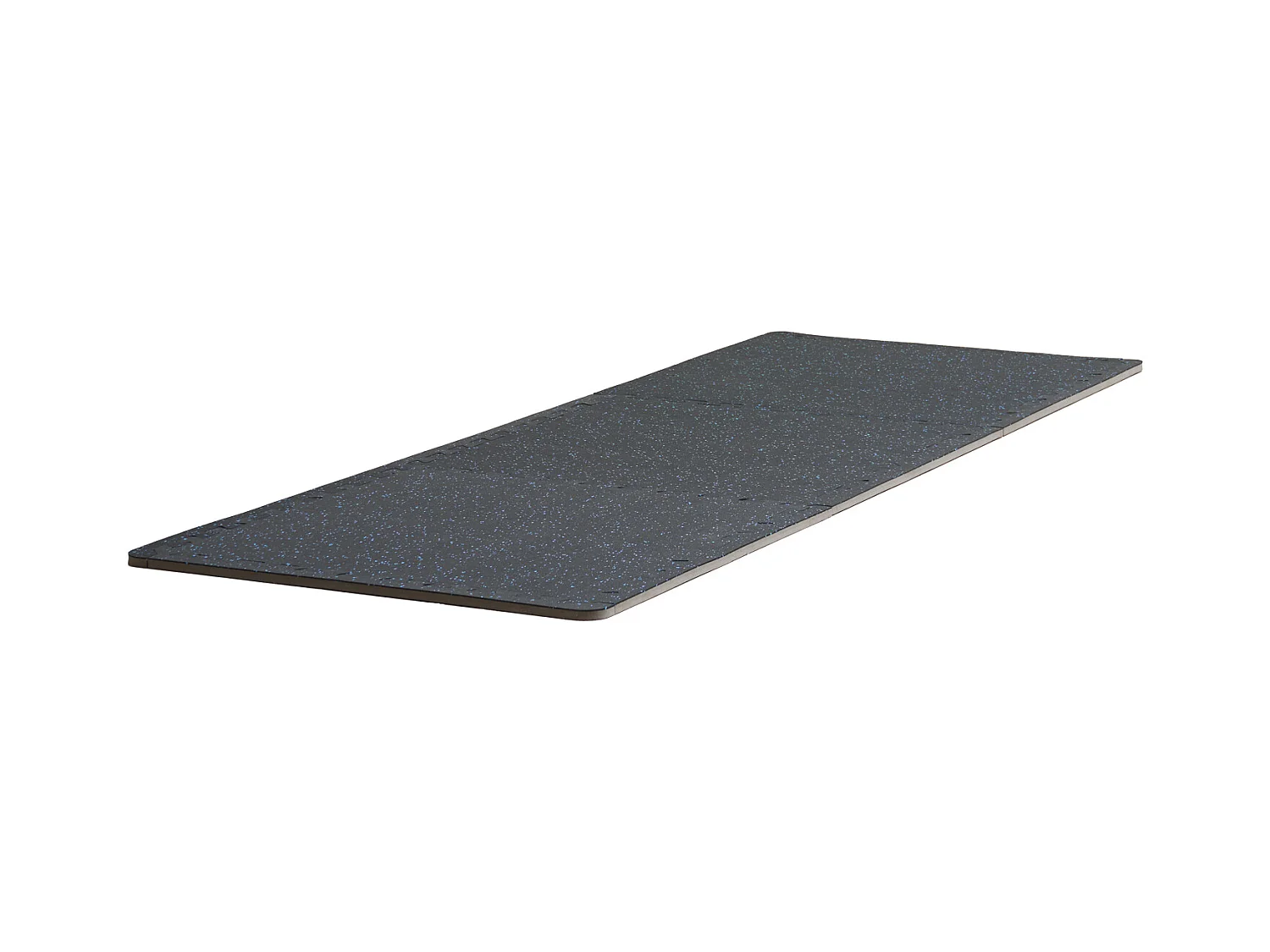 Tapis de Sol à Emboîtement, SucceBuy Tapis de Sol de Salle de Sport, 1.4 cm, 6 Dalles, Dessus en Caoutchouc avec Mousse EVA, Noir et Bleu