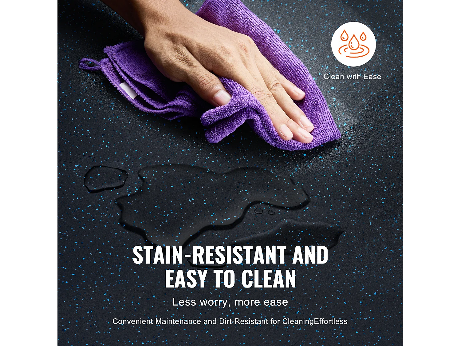 Tapis de Sol à Emboîtement, SucceBuy Tapis de Sol de Salle de Sport, 1.4 cm, 6 Dalles, Dessus en Caoutchouc avec Mousse EVA, Noir et Bleu