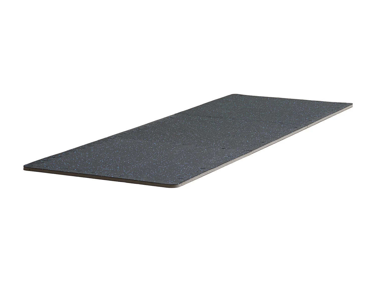 Tapis de Sol à Emboîtement, SucceBuy Tapis de Sol de Salle de Sport, 1.4 cm, 6 Dalles, Dessus en Caoutchouc avec Mousse EVA, Noir et Bleu