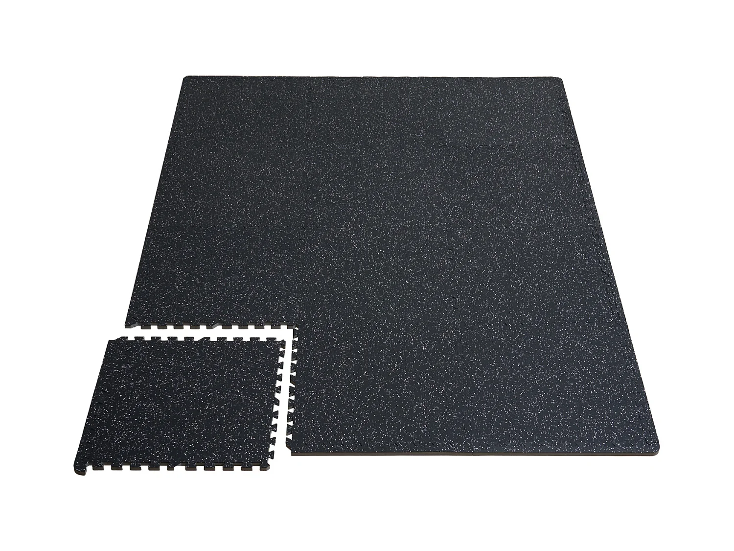 In Elkaar Grijpende Vloermat, SucceBuy 1.4 cm Dikke Sportmat, 25 Tegels, Rubberen Bovenkant, Zwart en Wit