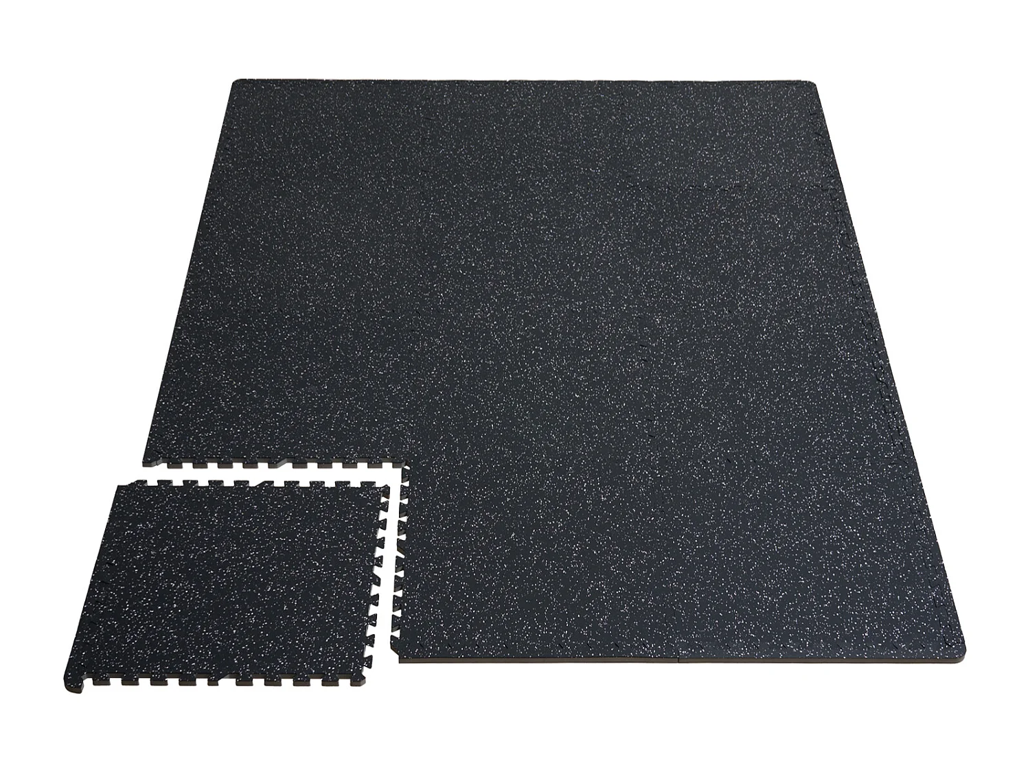 Tapis de Sol à Emboîtement, SucceBuy Tapis de Sol de Salle de Sport de 1.4 cm d'Épaisseur, 6 Carreaux en Mousse EVA, Noir et Blanc