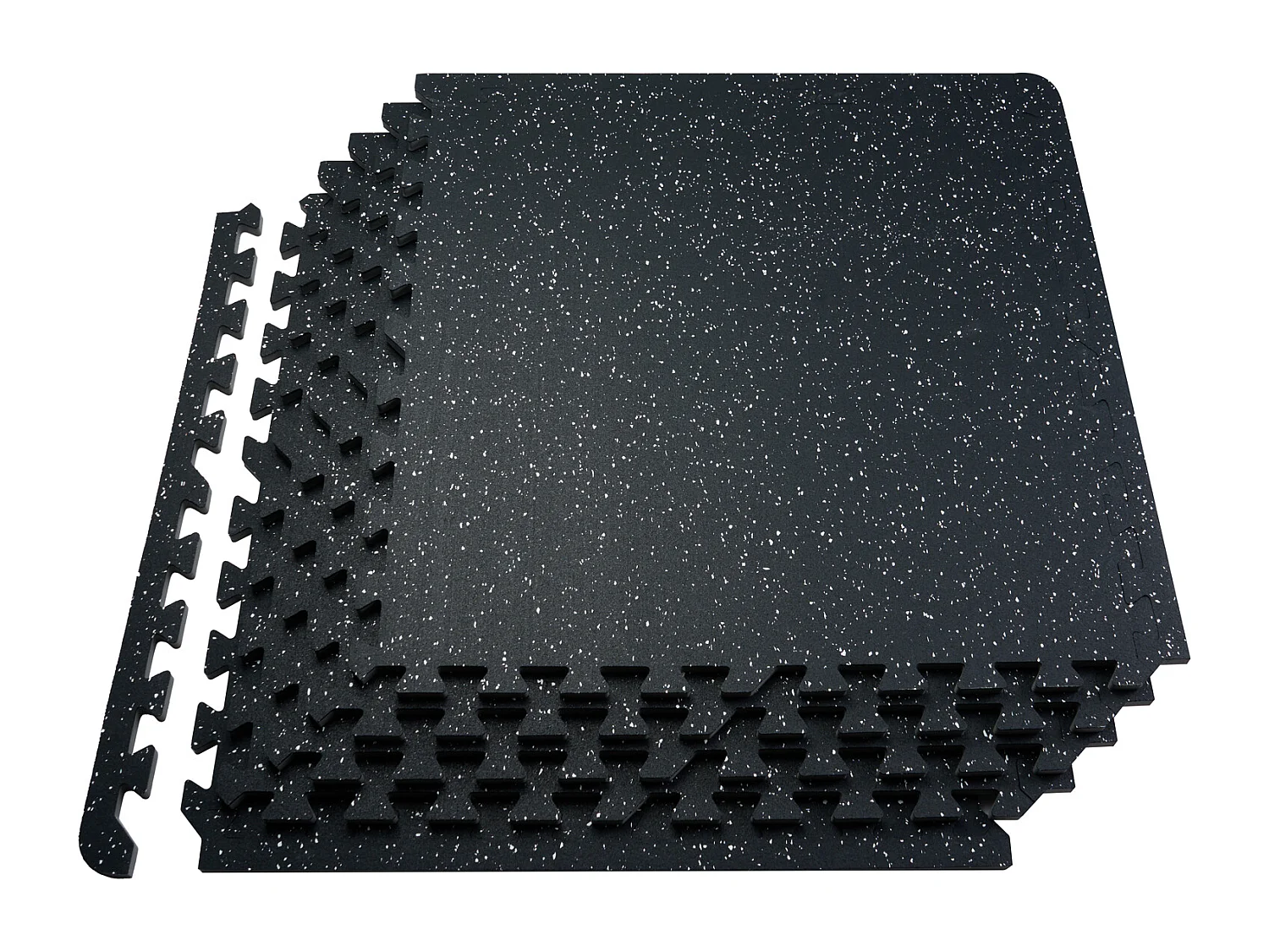 Tapis de Sol à Emboîtement, SucceBuy Tapis de Sol de Salle de Sport de 1.4 cm d'Épaisseur, 6 Carreaux en Mousse EVA, Noir et Blanc