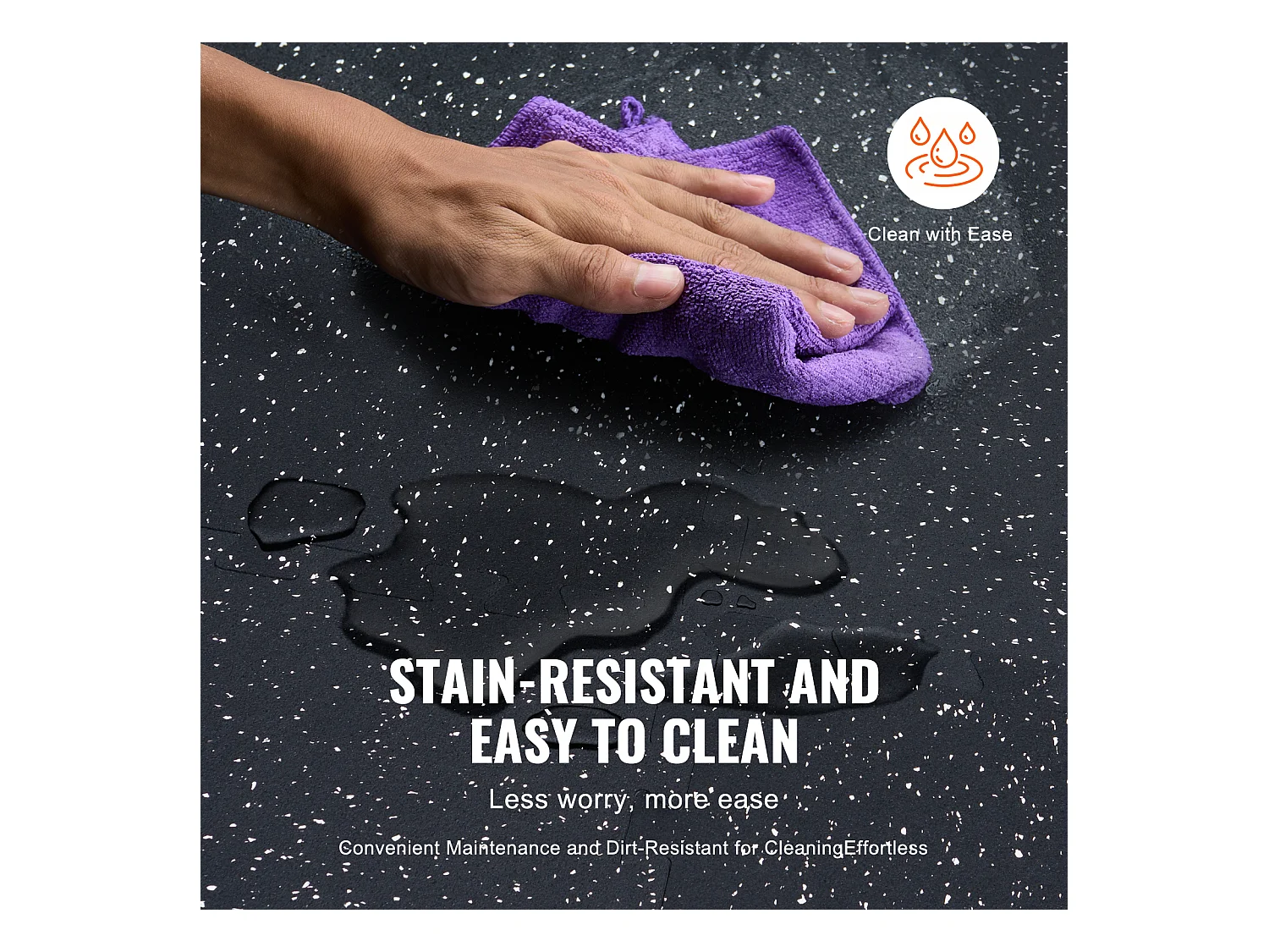 Tapis de Sol à Emboîtement, SucceBuy Tapis de Sol de Salle de Sport de 1.4 cm d'Épaisseur, 12 Carreaux, Dessus en Caoutchouc, Noir et Blanc