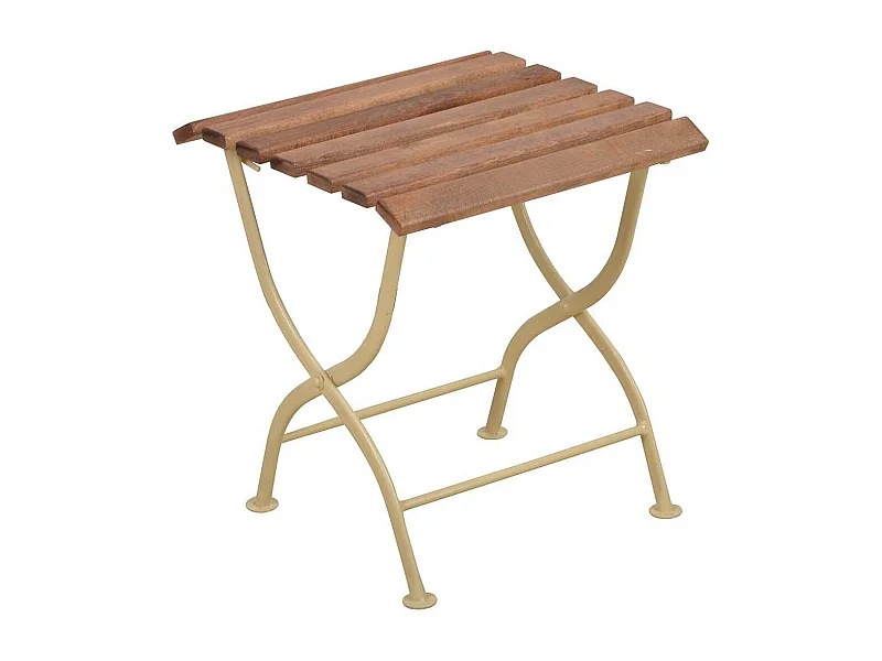 Desserte en bois et métal Crème