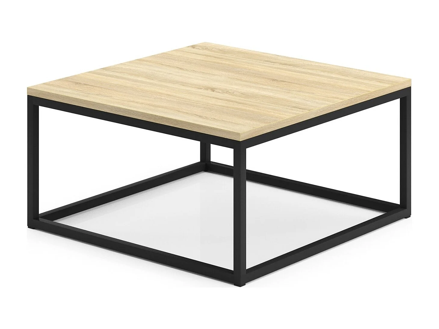 Table basse froide/contreplaqué et métal/noir&sonoma