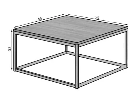 Table basse froide/contreplaqué et métal/noir&gris
