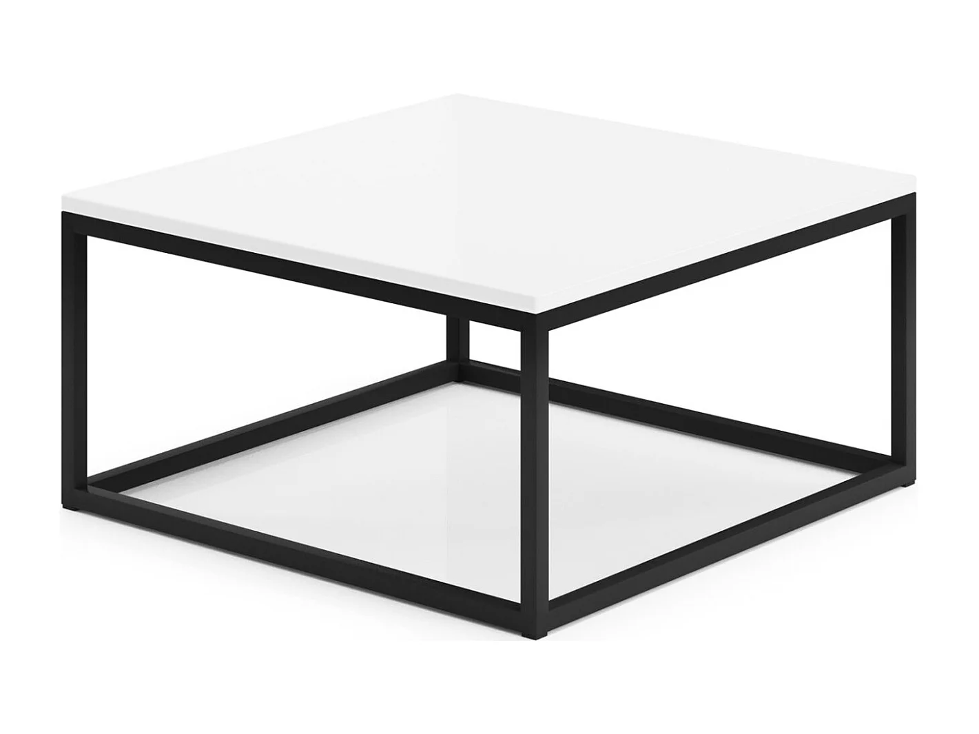 Table basse froide/contreplaqué et métal/noir&blanc