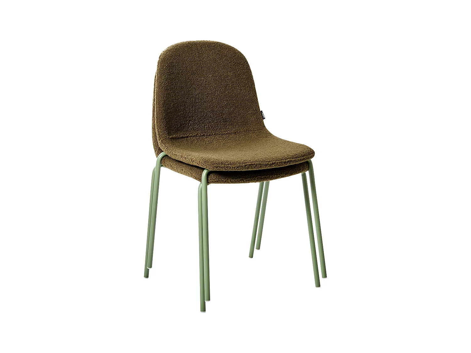 Lot de 2 chaises de conférence LOMA Bouclé Vert