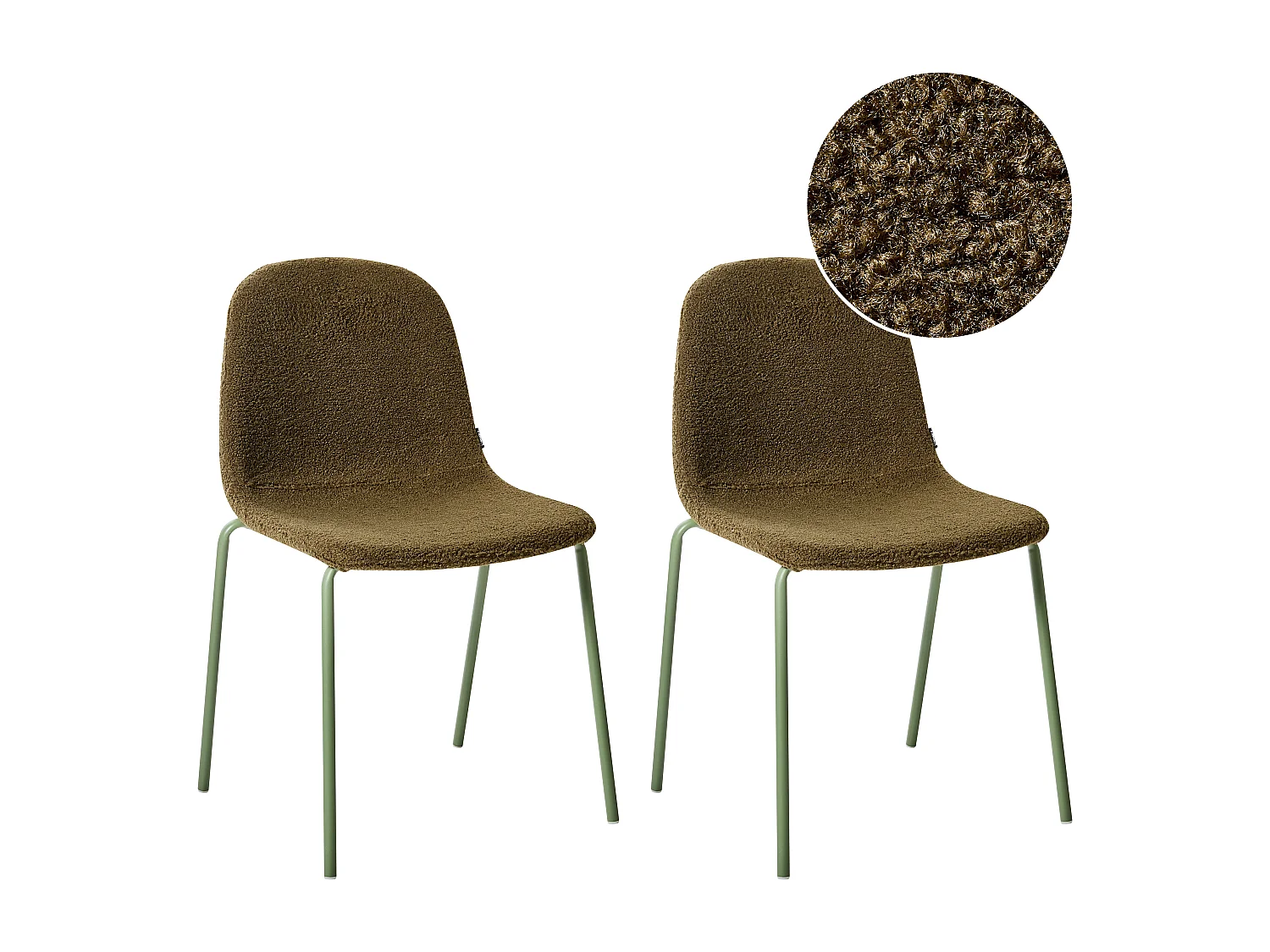 Lot de 2 chaises de conférence LOMA Bouclé Vert