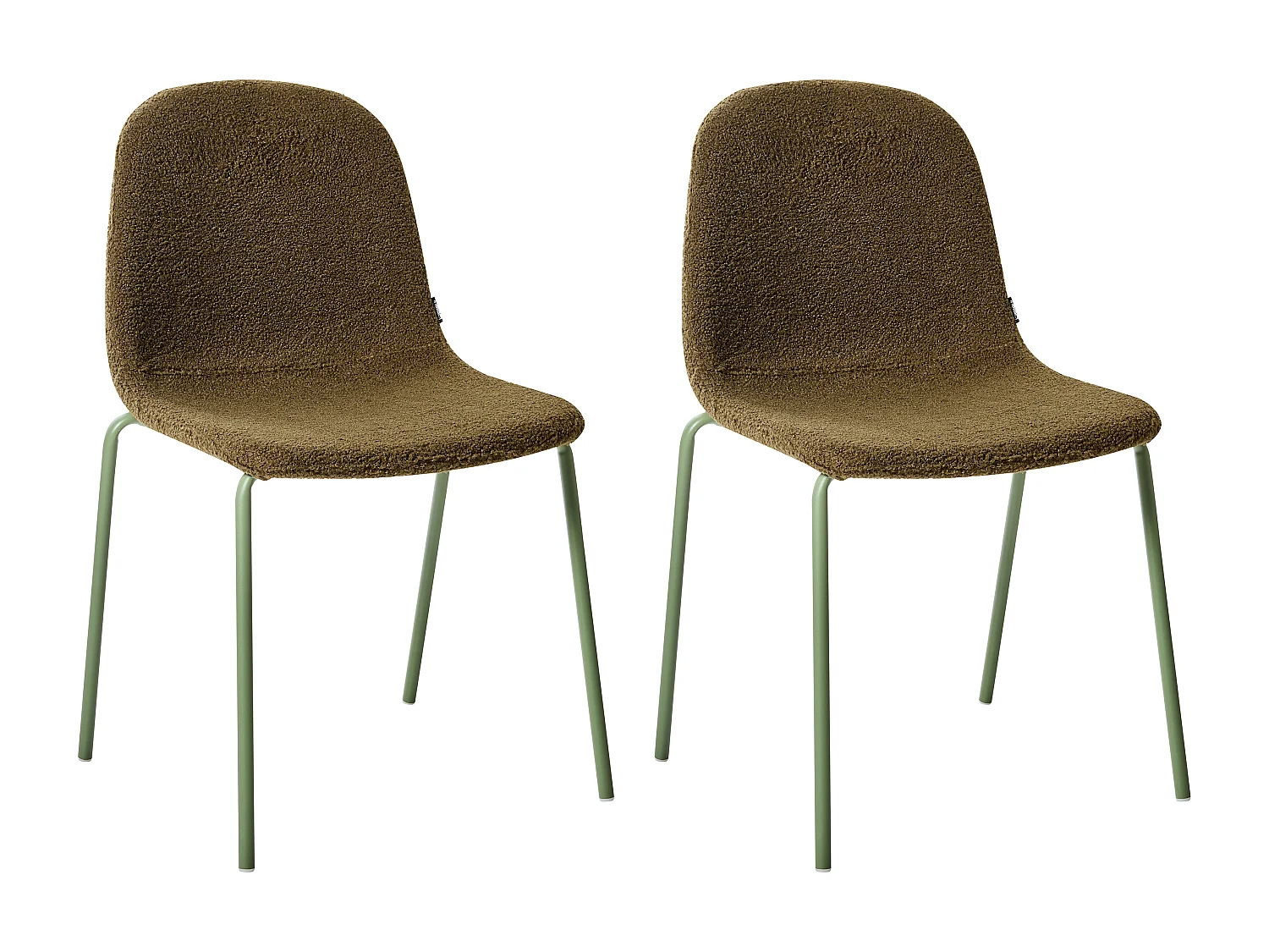 Lot de 2 chaises de conférence LOMA Bouclé Vert