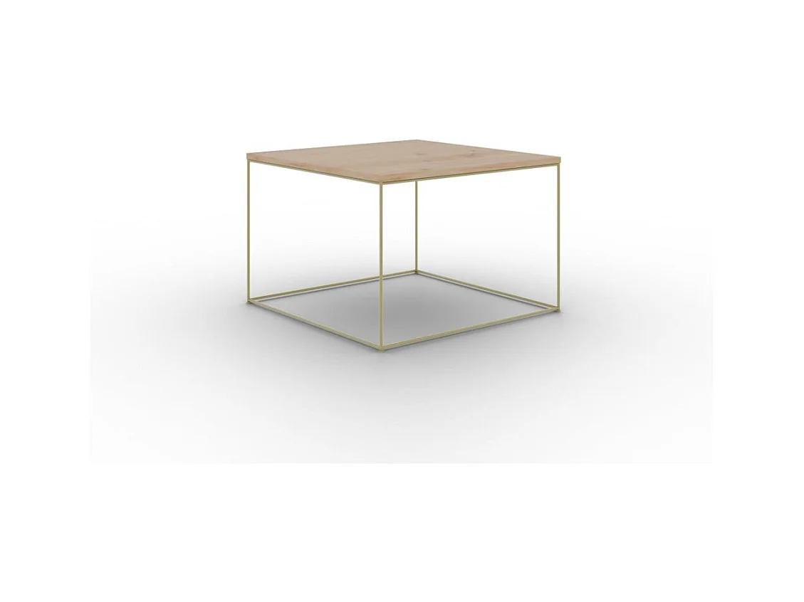 Table basse Joni Premium/contreplaqué et métal/or&sonoma