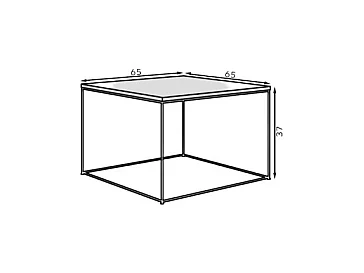 Table basse Joni Premium/contreplaqué et métal/or&sonoma