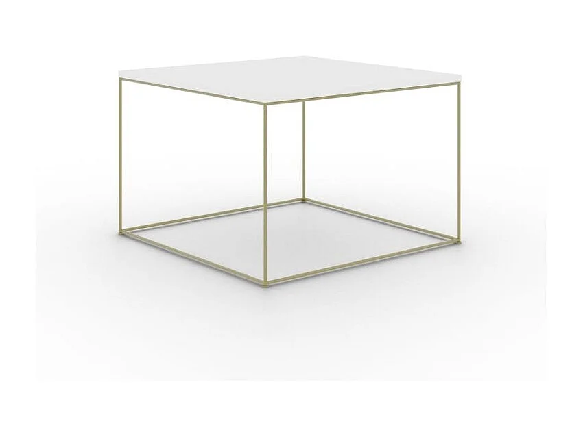 Table basse Joni Premium/contreplaqué et métal/or&blanc